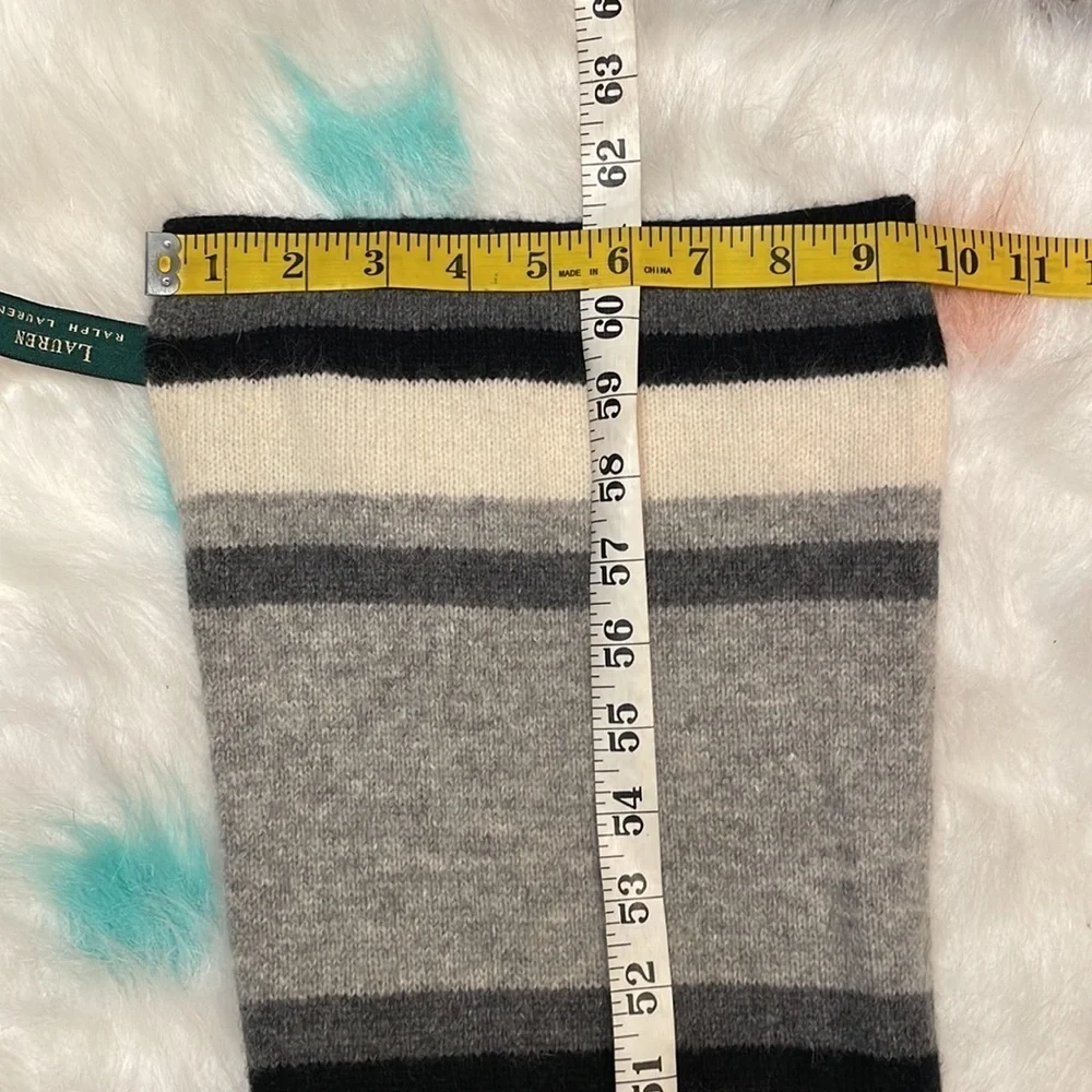 Lauren Ralph Lauren Black &‎ Grey Stripe Scarf